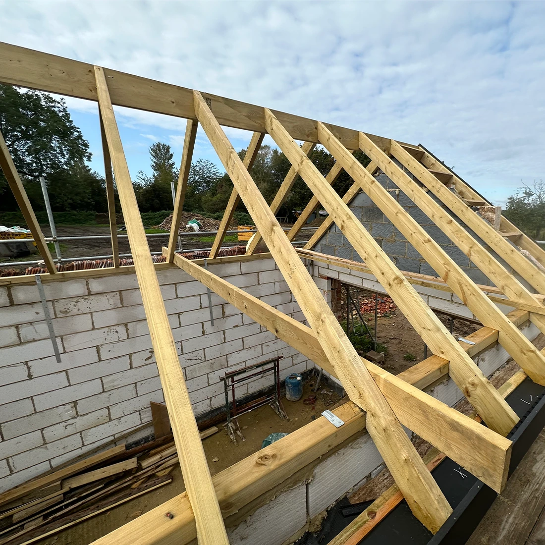 Timber Beams For New Roof on Cambridgeshire Home